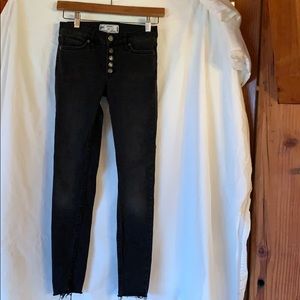 Free People high rise button up skinny jeans